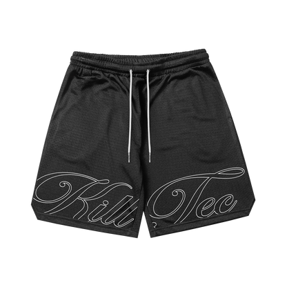 Black Stitched Athletic Shorts