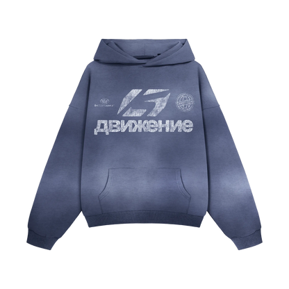 Blue Washed Motion Hoodie