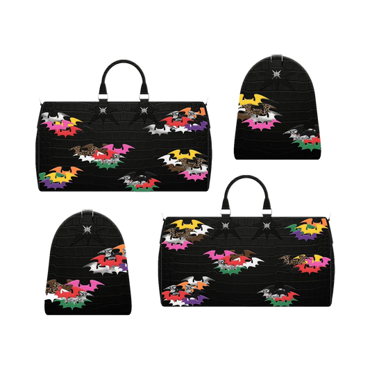 Crocodile Patchwork Leather Duffle Bag