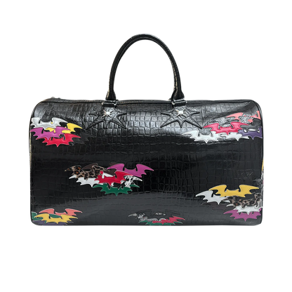 Crocodile Patchwork Leather Duffle Bag