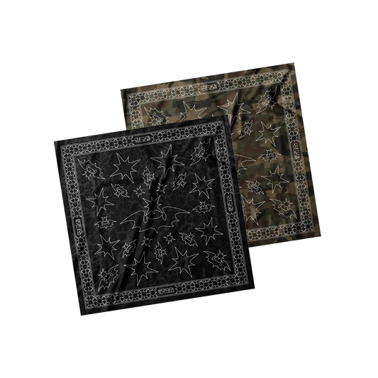 Black Leopard & Militant Camo Silk Bandanas