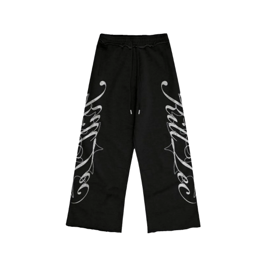 KT Cursive Studded Black Sweat