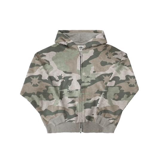 Reversible Lightwash Camo Zipup